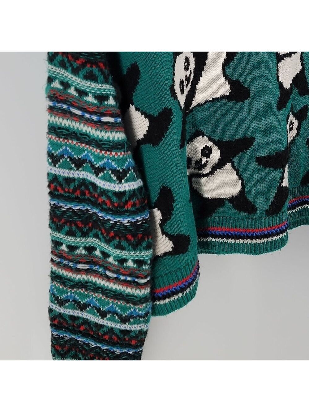 Coincidence & Chance Panda Sweater Boxy Cropped Novelty Knit Medium - Picture 6 of 11